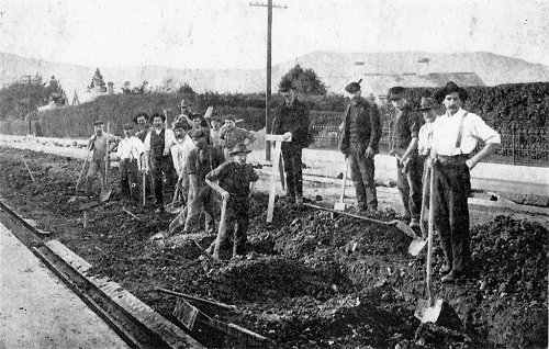 Electric Tram route construction