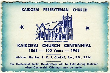 Kaikorai Church 100 year ticket