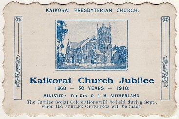 Kaikorai Church 50 year ticket