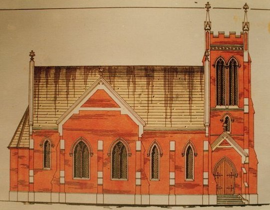 Architect sketch of church