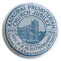 Kaikorai Church 1918 Jubilee Badge