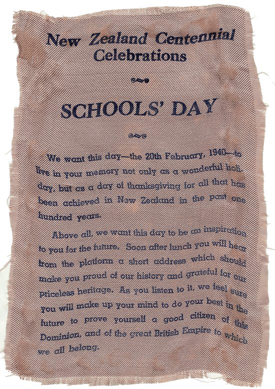 NZ Centennial certificate