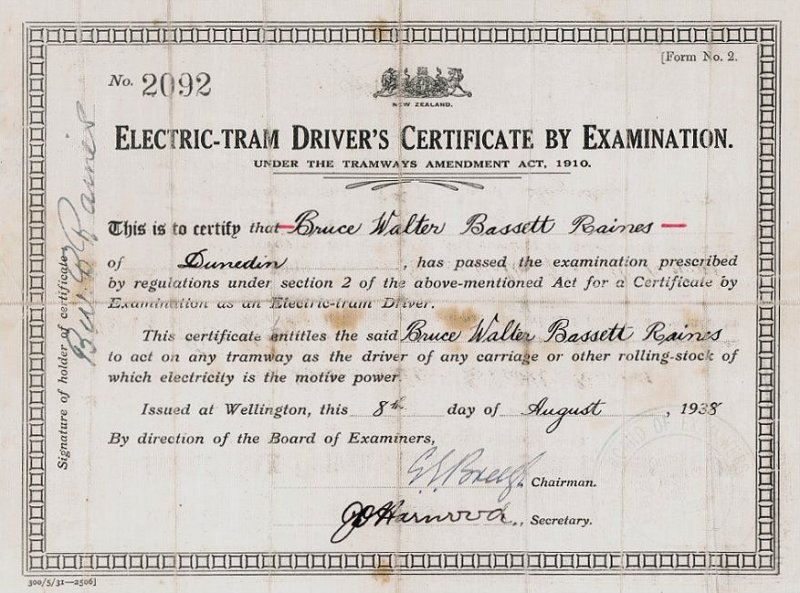 Electric Tram Drivers Licence