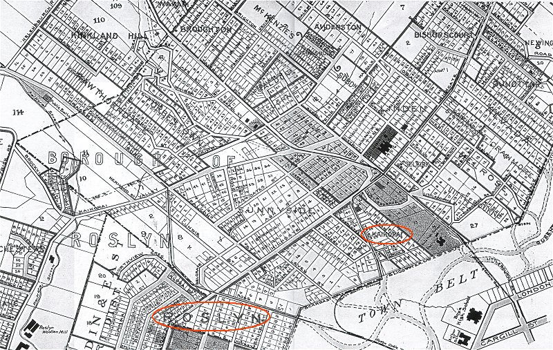 1919 Kaikorai map