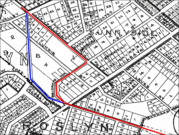 Falcon Street cable car route map