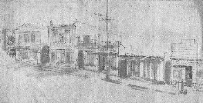 Sketch of Roslyn Shops 1969